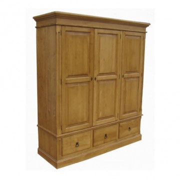 Dulap Valence, lemn masiv, 3 usi si 3 sertare Inka Flaveur, 186 x 60 x 205 cm - Img 2