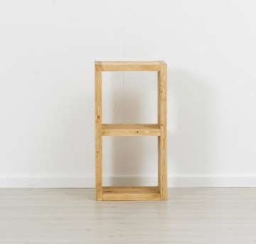 Etajera Cub Cabana cu 1 polita, lemn masiv rustic, 43 x 35 x 82 cm - Img 4