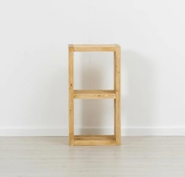 Etajera Cub Cabana cu 1 polita, lemn masiv rustic, 43 x 35 x 82 cm - Img 4