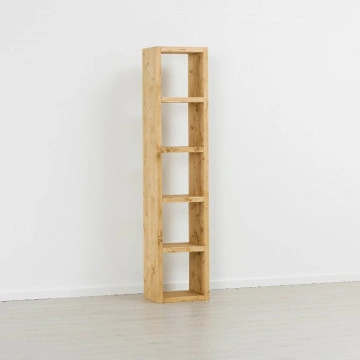 Etajera Cub Cabana cu 4 polite, lemn masiv rustic, 43 x 35 x 199 cm