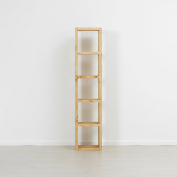 Etajera Cub Cabana cu 4 polite, lemn masiv rustic, 43 x 35 x 199 cm - Img 2
