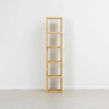 Etajera Cub Cabana cu 4 polite, lemn masiv rustic, 43 x 35 x 199 cm - Img 2
