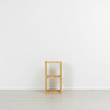 Etajera Cub Rustic Flame cu 1 polita, lemn masiv rustic, 43 x 35 x 82 cm - Img 2