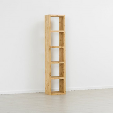 Etajera Cub Rustic Flame cu 4 polite, lemn masiv rustic, 43 x 35 x 199 cm - Img 1