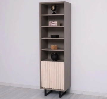 Etajera / Dulapior ingust Pianno, 1 usa si 4 rafturi, lemn masiv + mdf, 57 x 40 x 200 cm - Img 4