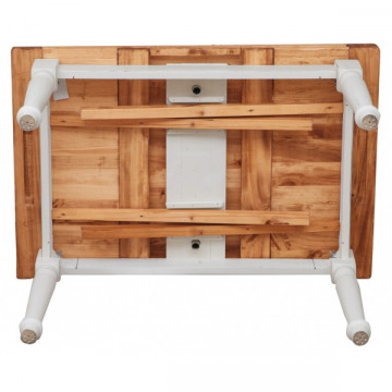 Masa Dolce Toscana extensibila 140/240 lemn masiv tei, alb unt + natur antik - Img 5