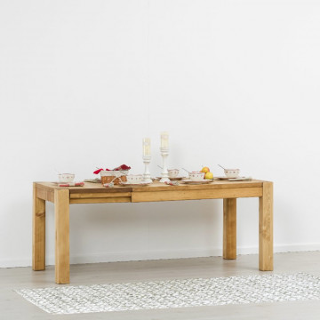 Masa extensibila Ecuador, Lemn masiv rustic, 140/194 x 90 x 78 cm - Img 4