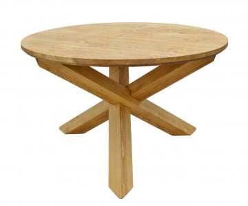Masa rotunda lemn masiv Gloria, model D001, Ø 125 x H 75 cm - Img 2