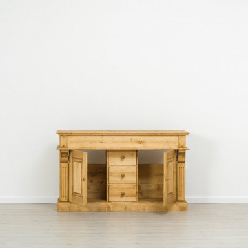 Masca de baie Cabana cu 2 usi 3 sertare, lemn masiv rustic, 150 x 52 x 91 cm - Img 5