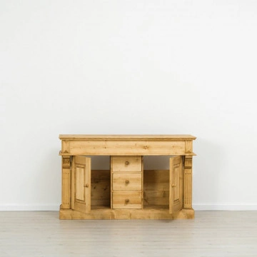 Masca de baie Cabana cu 2 usi 3 sertare, lemn masiv rustic, 150 x 52 x 91 cm - Img 5