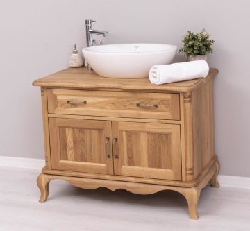 Masca de baie lemn masiv stejar Classy Julietta Stejar Wild, 100 x 57 x 75 cm - Img 7