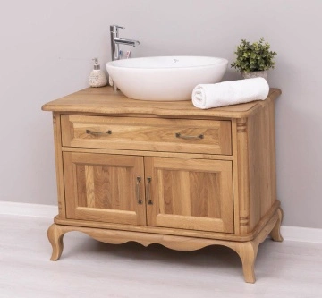 Masca de baie lemn masiv stejar Classy Julietta Stejar Wild, 100 x 57 x 75 cm - Img 7