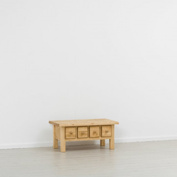 Masuta de cafea Cabana cu 4 sertare, Lemn masiv rustic, 100 x 60 x 45 cm - Img 5