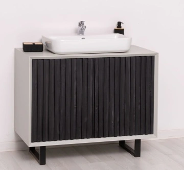 Mobilier de baie lemn masiv Pianno cu 2 usi, 93 x 50 x 76 cm