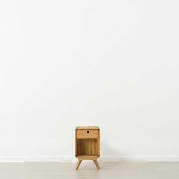 Noptiera cu 1 sertar 1 nisa Sahara, Lemn masiv rustic, 34 x 30 x 60 cm - Img 2