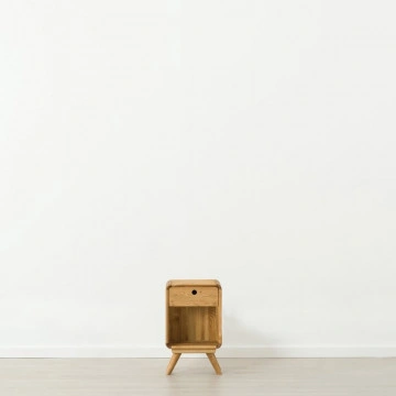 Noptiera cu 1 sertar 1 nisa Sahara, Lemn masiv rustic, 34 x 30 x 60 cm - Img 2