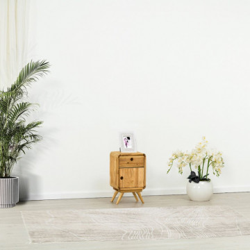 Noptiera cu 1 usa 1 sertar Sahara, Lemn masiv rustic, 34 x 30 x 60 cm - Img 1