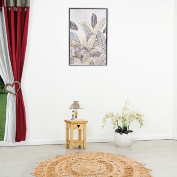 Noptiera Rustic Flame, 1 sertar si nisa lemn masiv rustic, 30 x 30 x 45 cm - Img 4