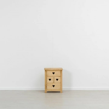 Noptiera Rustic Floare de Colt cu 4 sertare, Lemn masiv 50 x 35 x 64 cm - Img 3