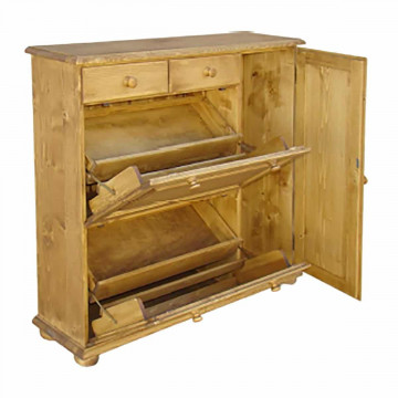 Pantofar / Comoda pantofi cu 3 usi si 2 sertare, lemn masiv, 123 x 32 x 105 cm - Img 3