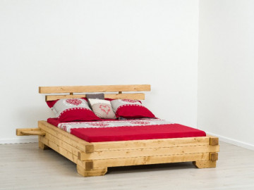 Pat din barne Cabana Lemn masiv rustic, 160 x 200 cm - Img 6