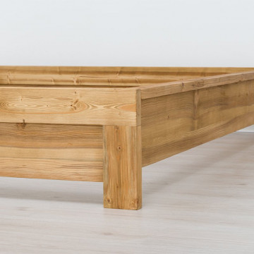 Pat lemn masiv dublu Colibri, fara tablie cap, Lemn masiv rustic, 140 cm, 160 cm sau 180 x 200 cm - Img 5