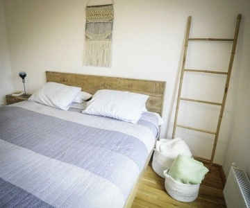 Pat lemn masiv pin model Nicopole, pat in stil rustic, 140 cm, 160 cm, 180 cm sau 200 x 200 cm - Img 5