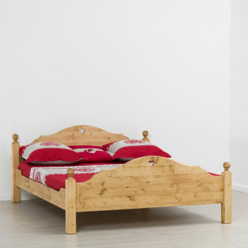 Pat Rustic Flame Pedro, Lemn masiv rustic, 90, 140, 160 sau 180 x 200 cm - Img 4