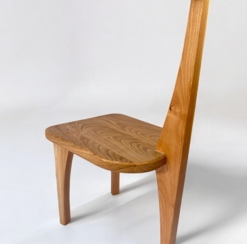 Scaun Bakari lemn masiv cires, 50 × 43 × 97 cm, alege esenta - Img 6