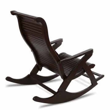 Scaun Balansoar Lemn Masiv Romina, finisaj NUC, 132 x 72 x 120 cm - Img 3