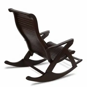Scaun Balansoar Lemn Masiv Romina, finisaj NUC, 132 x 72 x 120 cm - Img 3