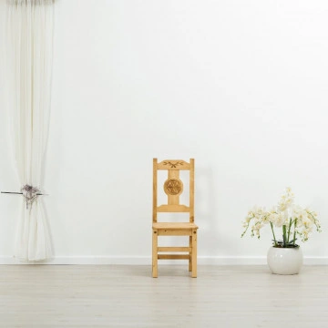Scaun sculptura pe 1 fata Rustic Chalet, Lemn masiv rustic, 40 x 42 x 101 cm - Img 4