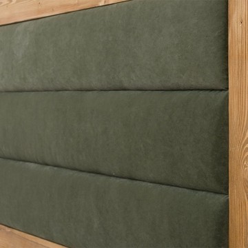 Set mobila dormitor pat 140 x 200 cm si 2 noptiere Colibri, Lemn masiv rustic - Img 4