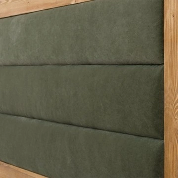 Set mobila dormitor pat 140 x 200 cm si 2 noptiere Colibri, Lemn masiv rustic - Img 4