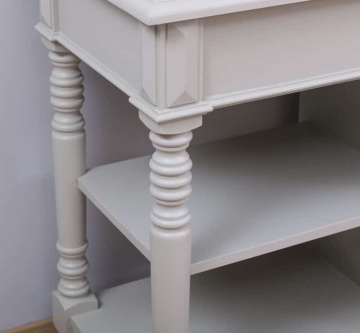 Set mobilier baie lemn masiv, masca de lavoar dubla + oglinda, 150 x 54 x 90 cm - Img 3