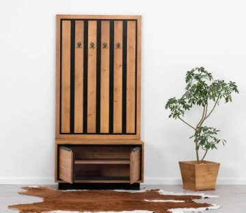 Set Mobilier Hol Lemn masiv Mexicana, 3 piese, 160 x 45 x 200 cm - Img 3