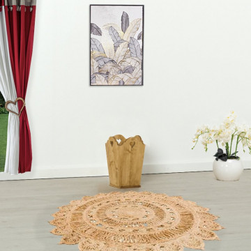 Suport pentru umbrele Cabana, lemn masiv rustic, 27 x 27 x 46 cm - Img 3