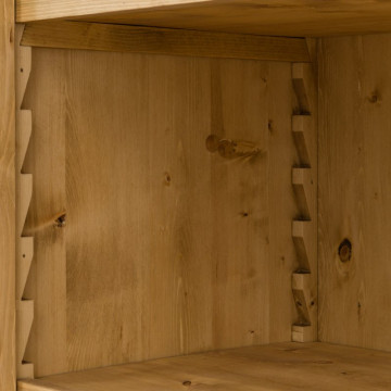 Biblioteca 1 usa si 4 etajere Rustic Chalet, Lemn masiv rustic, 90 x 38 x 160 cm - Img 6