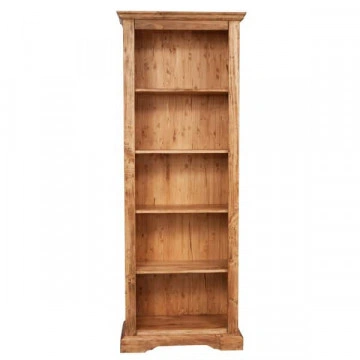 Biblioteca Dolce Toscana cu 4 etajere lemn masiv tei, natur antik, 79 x 38 x 211 cm - Img 6