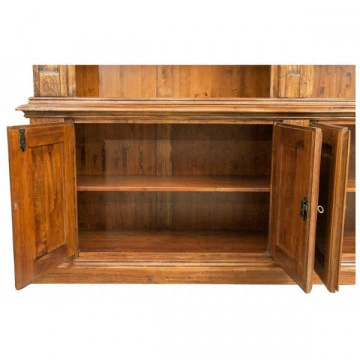 Biblioteca Dolce Toscana lemn masiv de tei, nuc antik, 230 x 47 x 235 cm - Img 6