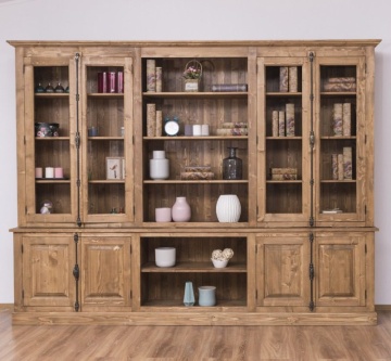 Biblioteca Grand Ohanna lemn masiv, 300 x 50 x 228 cm