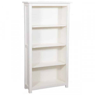 Biblioteca Toscana cu 3 polite lemn masiv tei, alb unt antik, 68 x 25 x 130 cm - Img 1