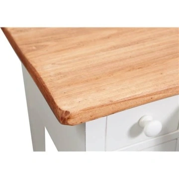 Birou Dolce Toscana cu 5 sertare lemn masiv tei, alb unt + natur antik, 100 x 48 x 80 cm - Img 6