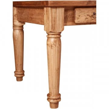 Birou Toscana cu 2 sertare, lemn masiv tei, natur antik, 184 x 92 x 78 cm - Img 5