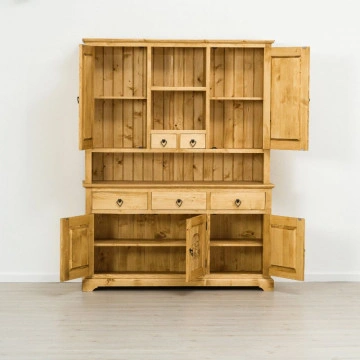 Bufet 5 usi si 5 sertare Rustic Chalet, Lemn masiv rustic, 153 x 38/46 x 200 cm - Img 2