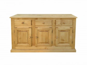 Bufet rustic lemn masiv Apuseni cu 3 usi si 3 sertare, 160 x 48 x 91 cm - Img 3