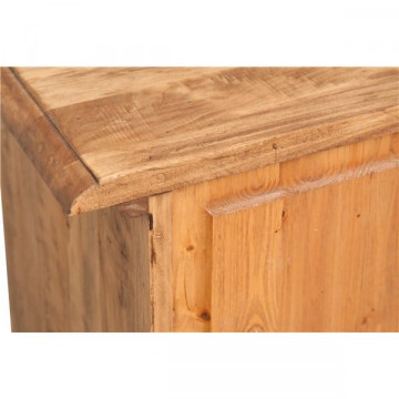 Bufet Toscana cu 2 usi si 4 sertare lemn masiv tei, natur antik, 135 x 45 x 92 cm - Img 4