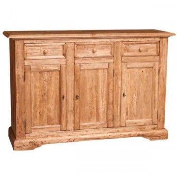 Bufet Toscana cu 3 usi si 3 sertare lemn masiv tei, natur antik, 156 x 45 x 103 cm - Img 4