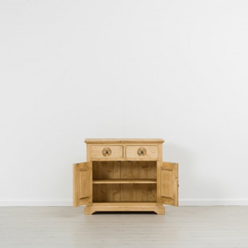 Comoda 2 usi si 2 sertare Rustic Chalet, Lemn masiv rustic, 92 x 46 x 85 cm - Img 2