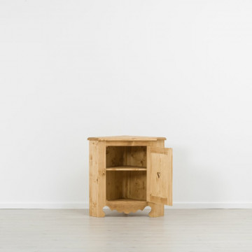 Comoda de colt Cabana cu 1 usa, Lemn masiv rustic, 90 x 57 x 90 cm - Img 4